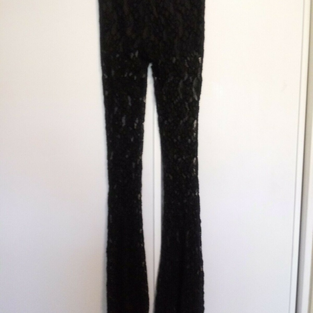 Brandy Melville Lace Bell Bottom Flare Pant Black